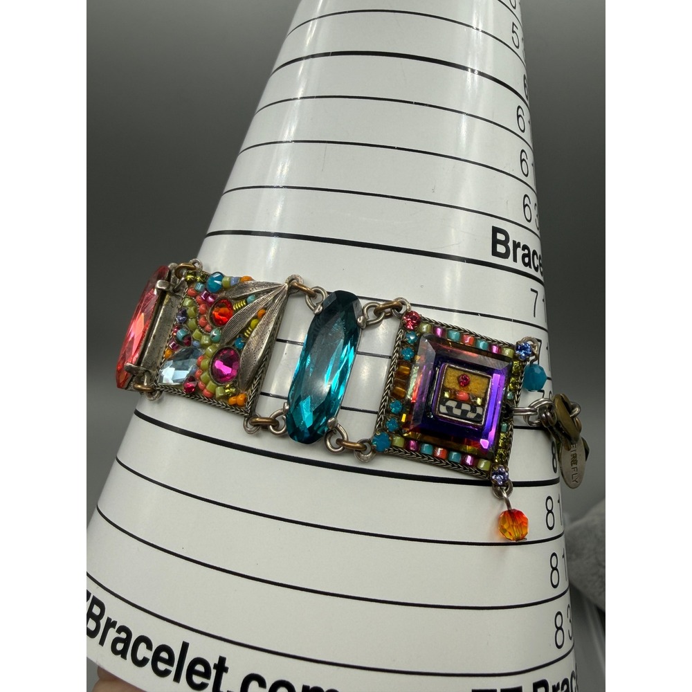 Firefly Luxe Collection Multicolor Crystal Mosaic Bracelet & Earrings Set #1088 - Picture 10 of 10